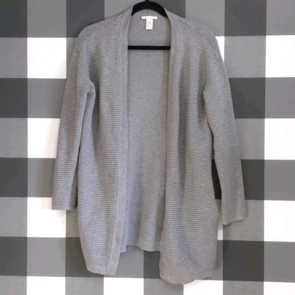 H&M gray open front cardigan WITH POCKETS
